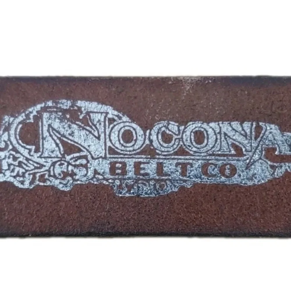 Nocona Rodeo Western Tooled Leather Belt Boys Sz 26 Silver Gold Bullrider Buckle